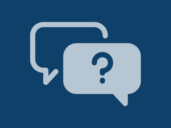 Illustration of two conversation bubbles with a question mark inside one.