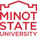 Minot State University logo - red font