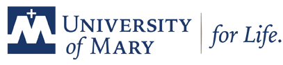 University of Mary dark blue logo