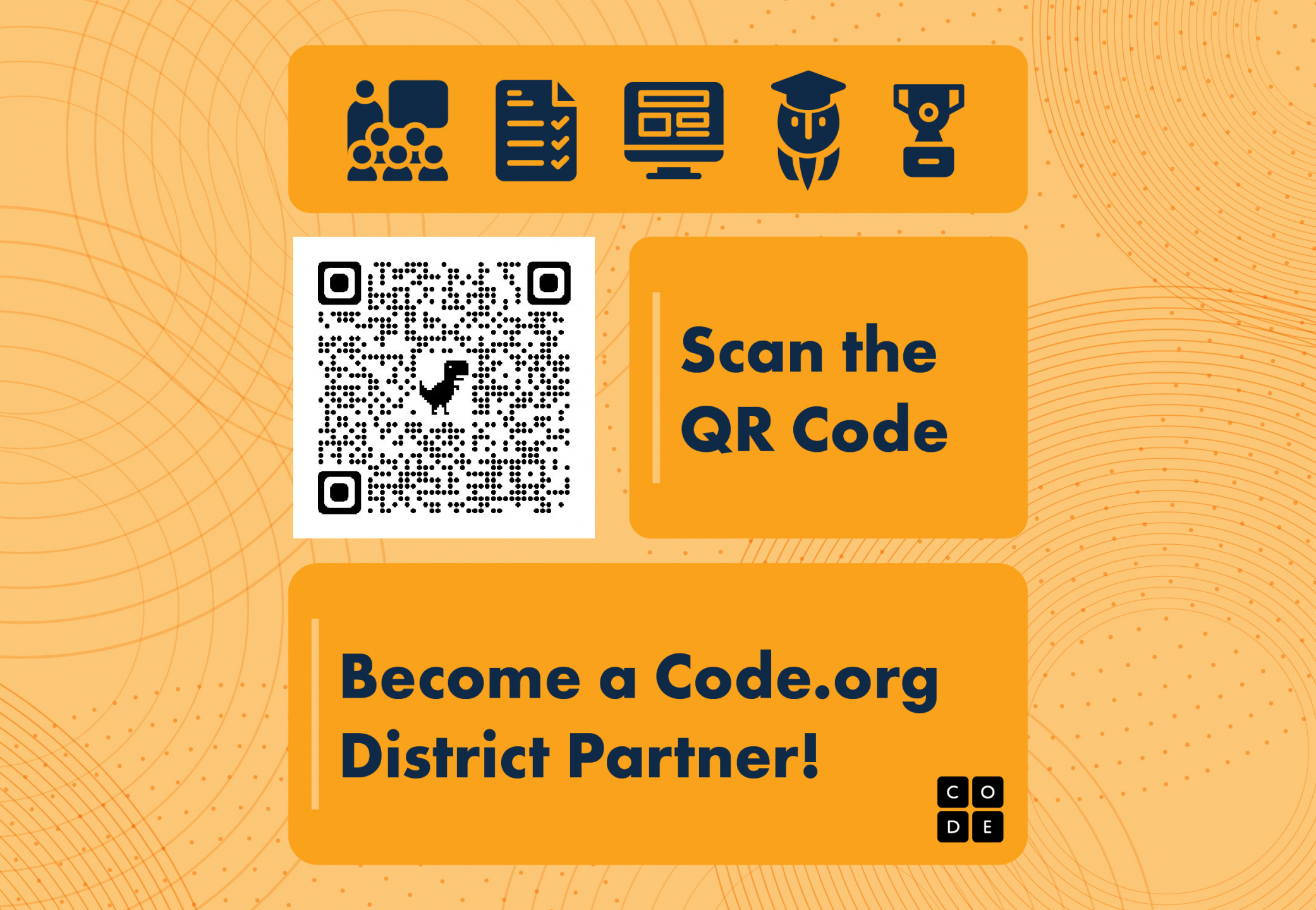 Scan the QR Code and Become a Code.org District Partner