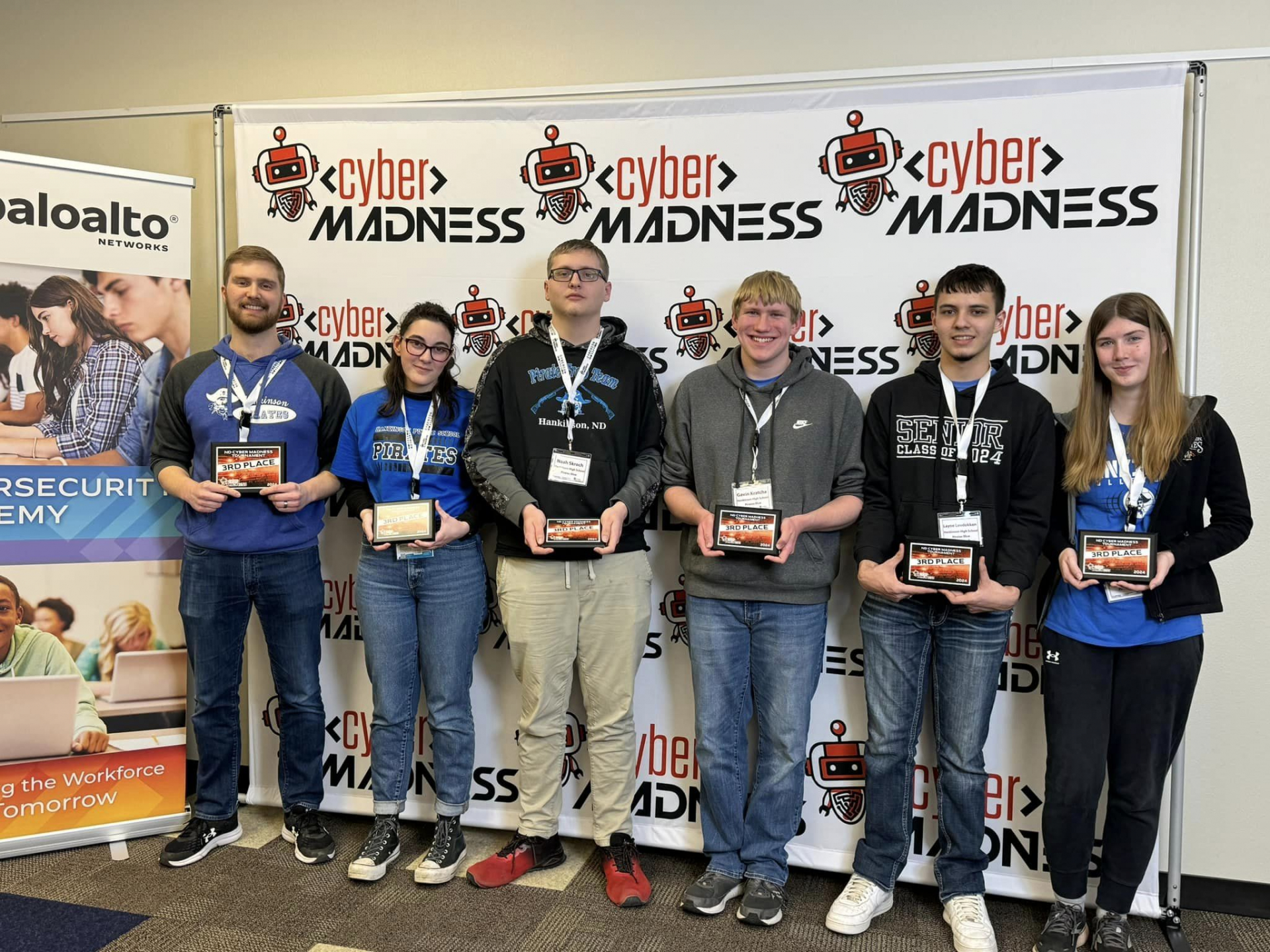 2024 cyber madness high school tournament 3rd place winners Hankinson High School - Team Pirates Blue