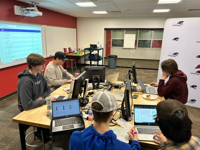 Students from Century High school competing in the virtual round