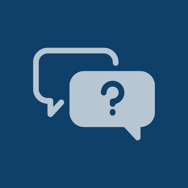 Illustration of two conversation bubbles with a question mark inside one.